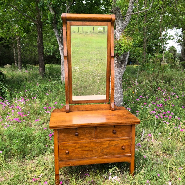 Antique Wood Dresser Etsy