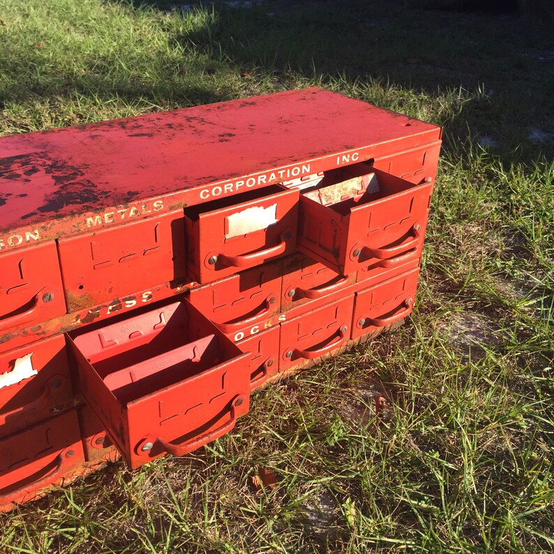Metal drawer Vintage metal drawer box storage Etsy
