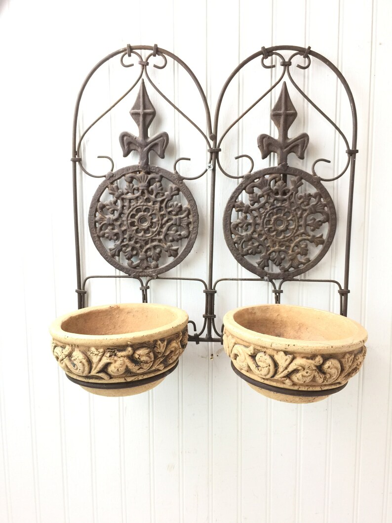 Vintage Wall Planter Vintage Wall Pocket Metal Wall Hanging Etsy