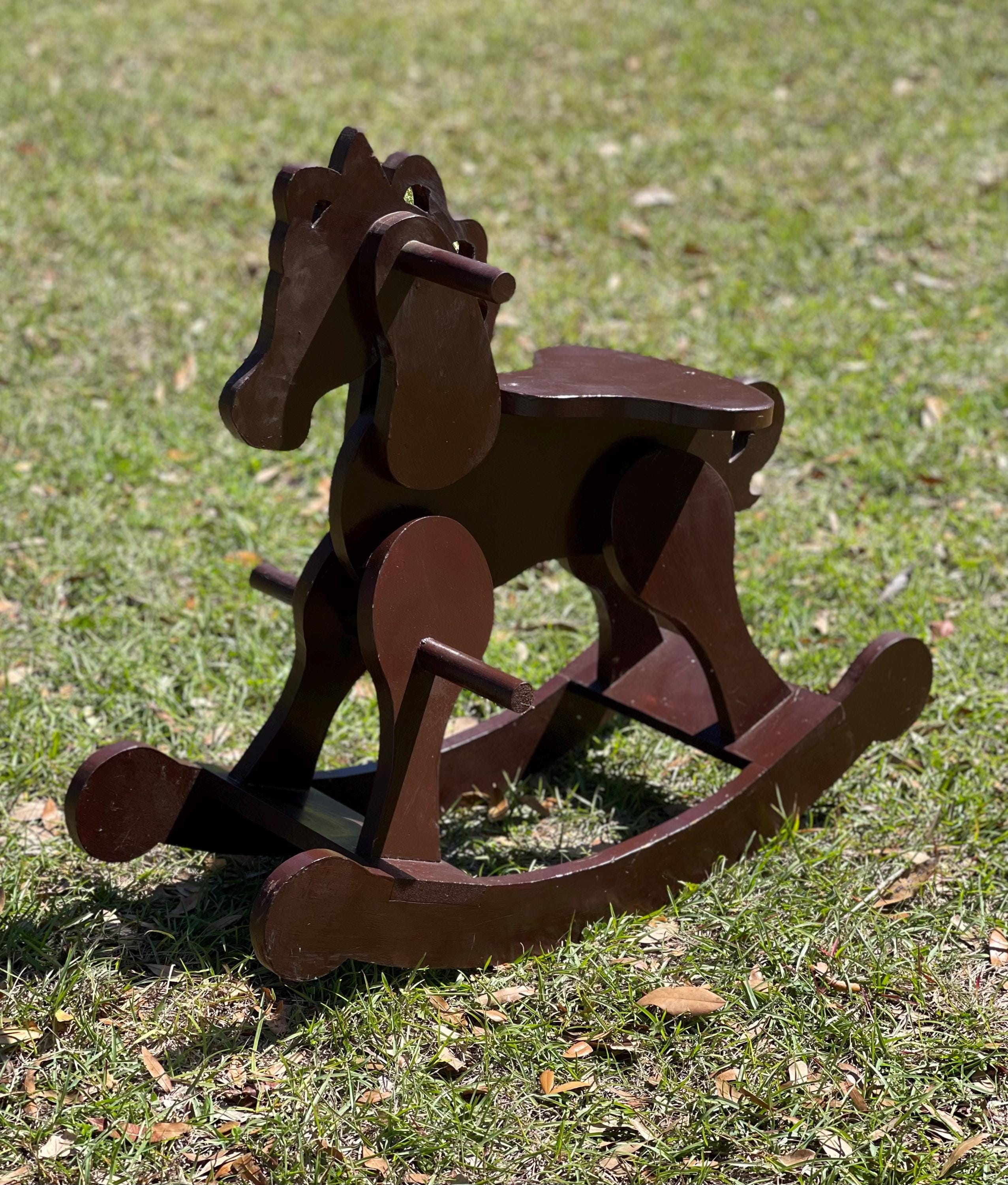 Wood Rocking Horse, Farmhouse Decor, Riding Toy, Vintage Horse, Childs
