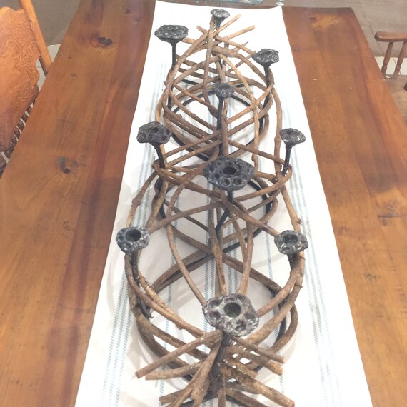 Metal Candle Holder Table Centerpiece Grapevine Candle Etsy