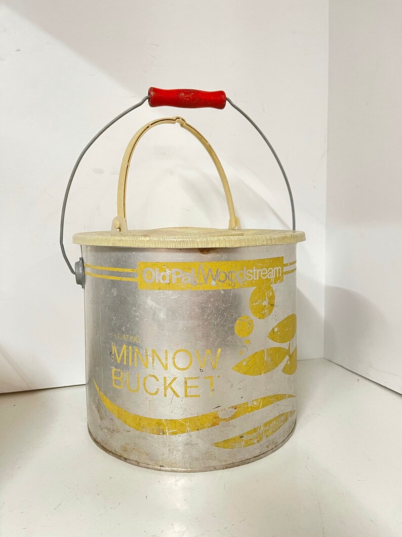 VINTAGE BAIT BUCKET Minnow Bucket Old Pal Wood Stream Etsy