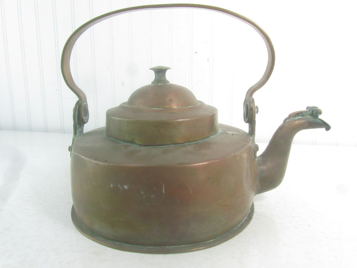 rustic country kitchen large vintage teapot french retro brass