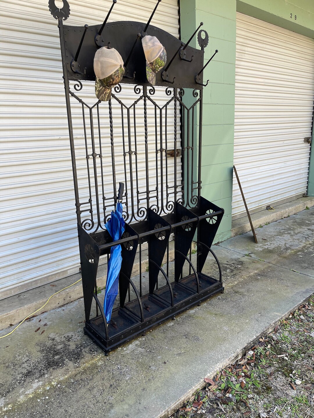 Metal Hat Rack, Coat Rack, Antique Umbrella Stand, Antique Train Depot ...
