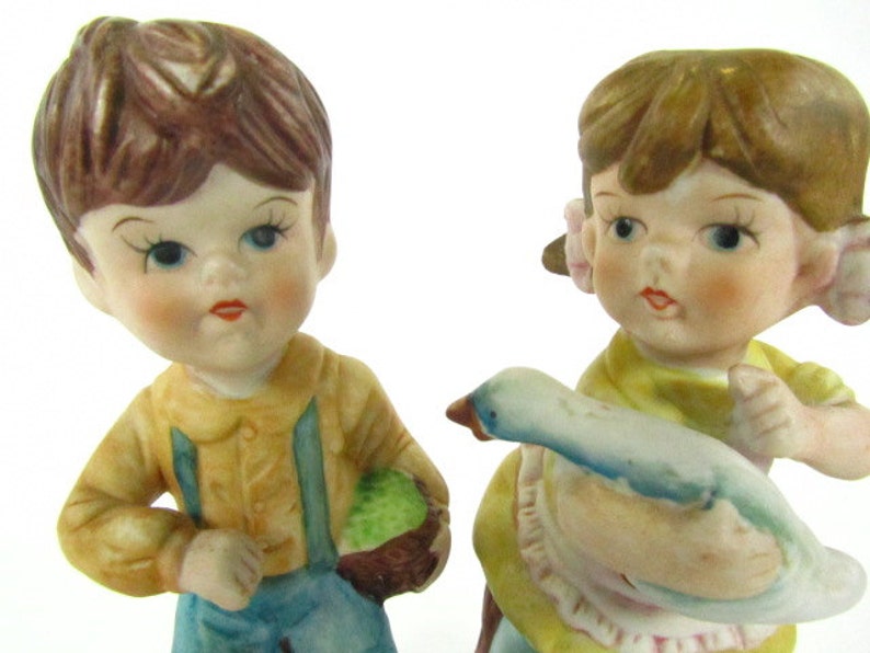 Ceramic figurine, Hummel like figurine, boy, girl, collectible, gift, vintage figurine, image 2