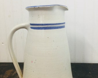 Vintage pitcher, jug, Pottery Pitcher, Vintage Pottery, kitchen decor, primitve decor,