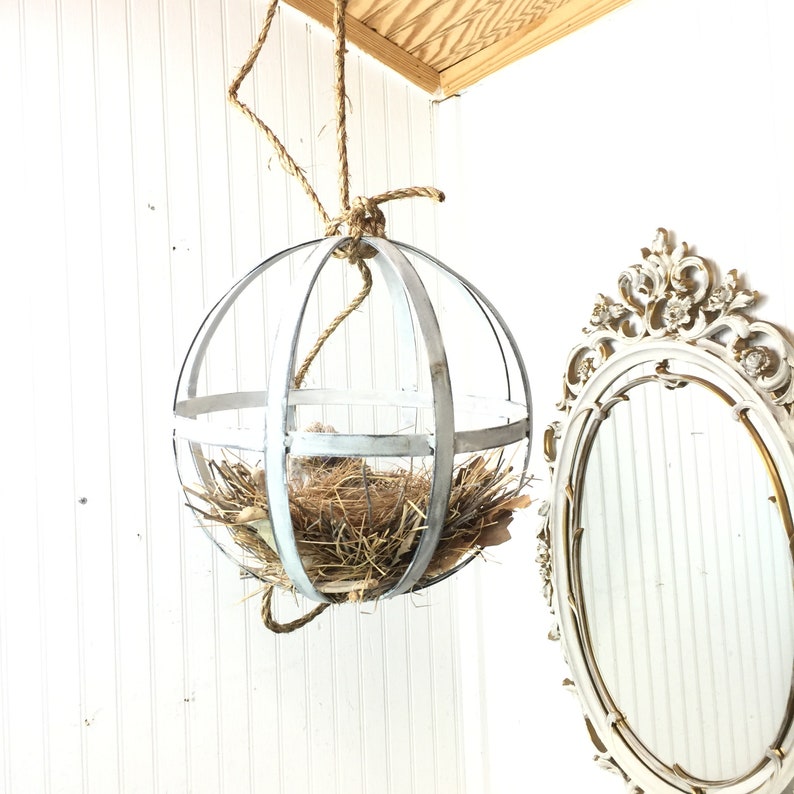 Birdcage Metal Orb Metal Sphere Metal Globe Hanging Etsy