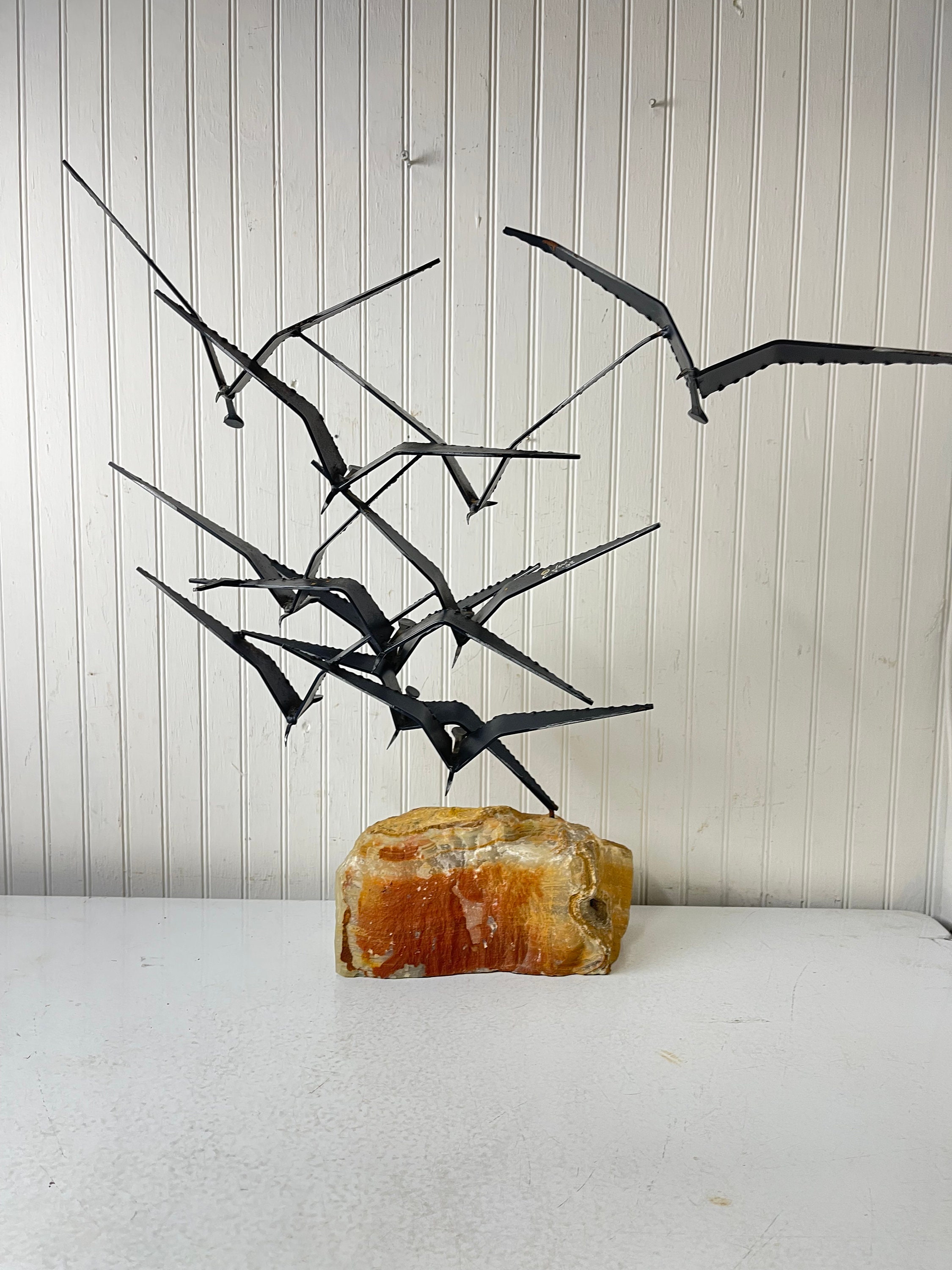 Curtis Jere, Signed Sculpture, Metal Sculpture, Birds, Retro Art