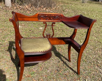 Duncan Phyfe Phone Chair Antique Vintage Phone Table, Gossip Bench