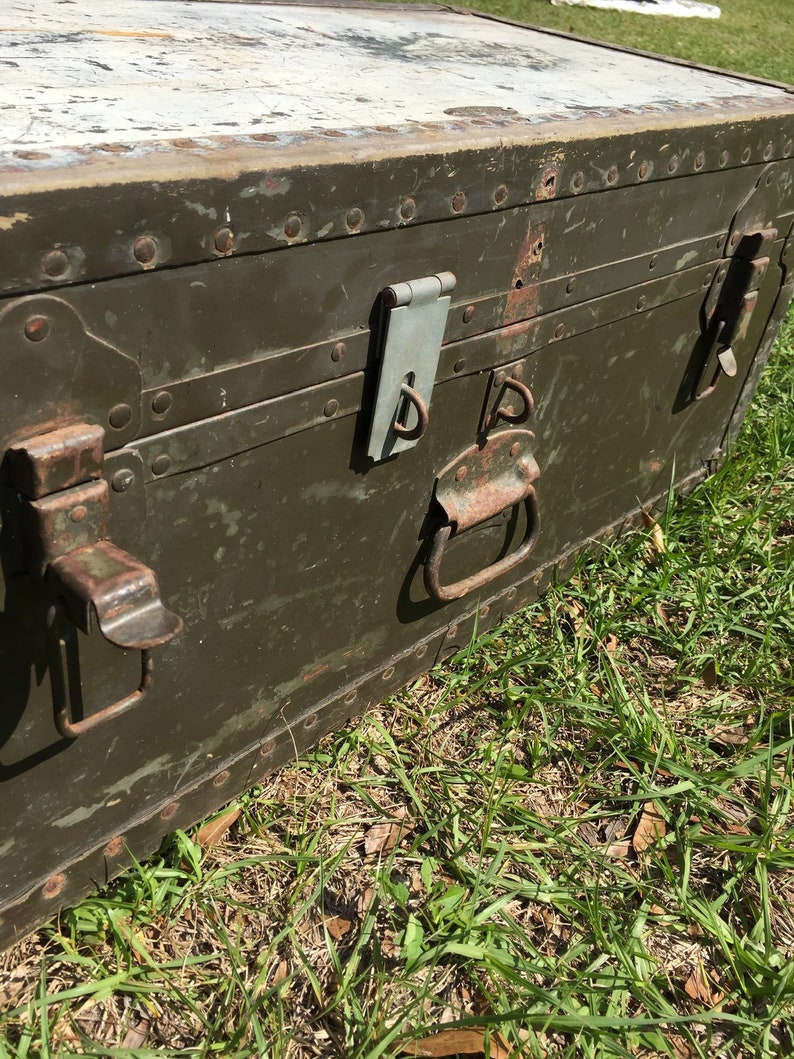 Vintage Military Trunk Korean War Trunk Doehler 1949 trunk Etsy