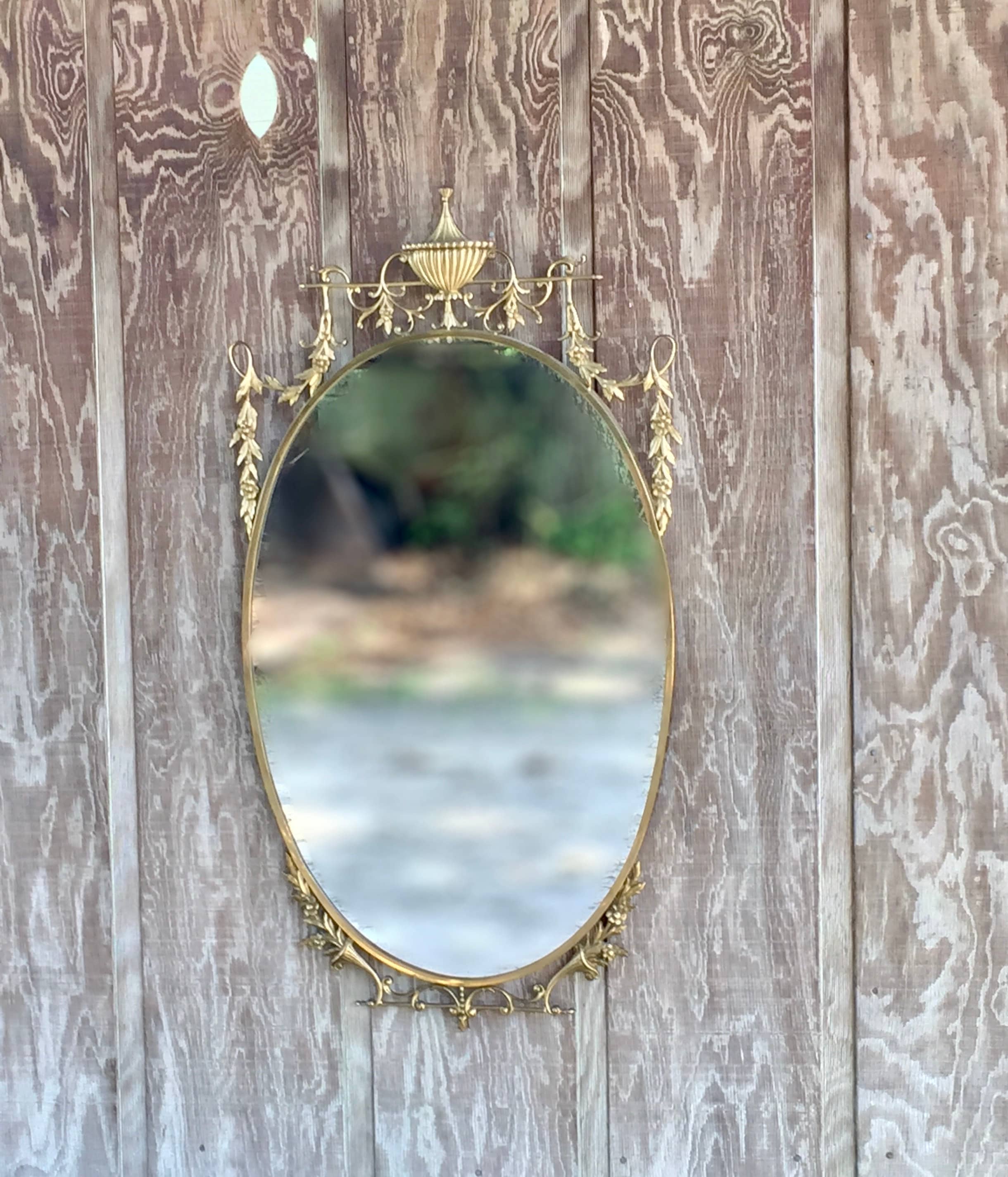 Antique brass mirror wall mirror large brass mirror ornate Etsy