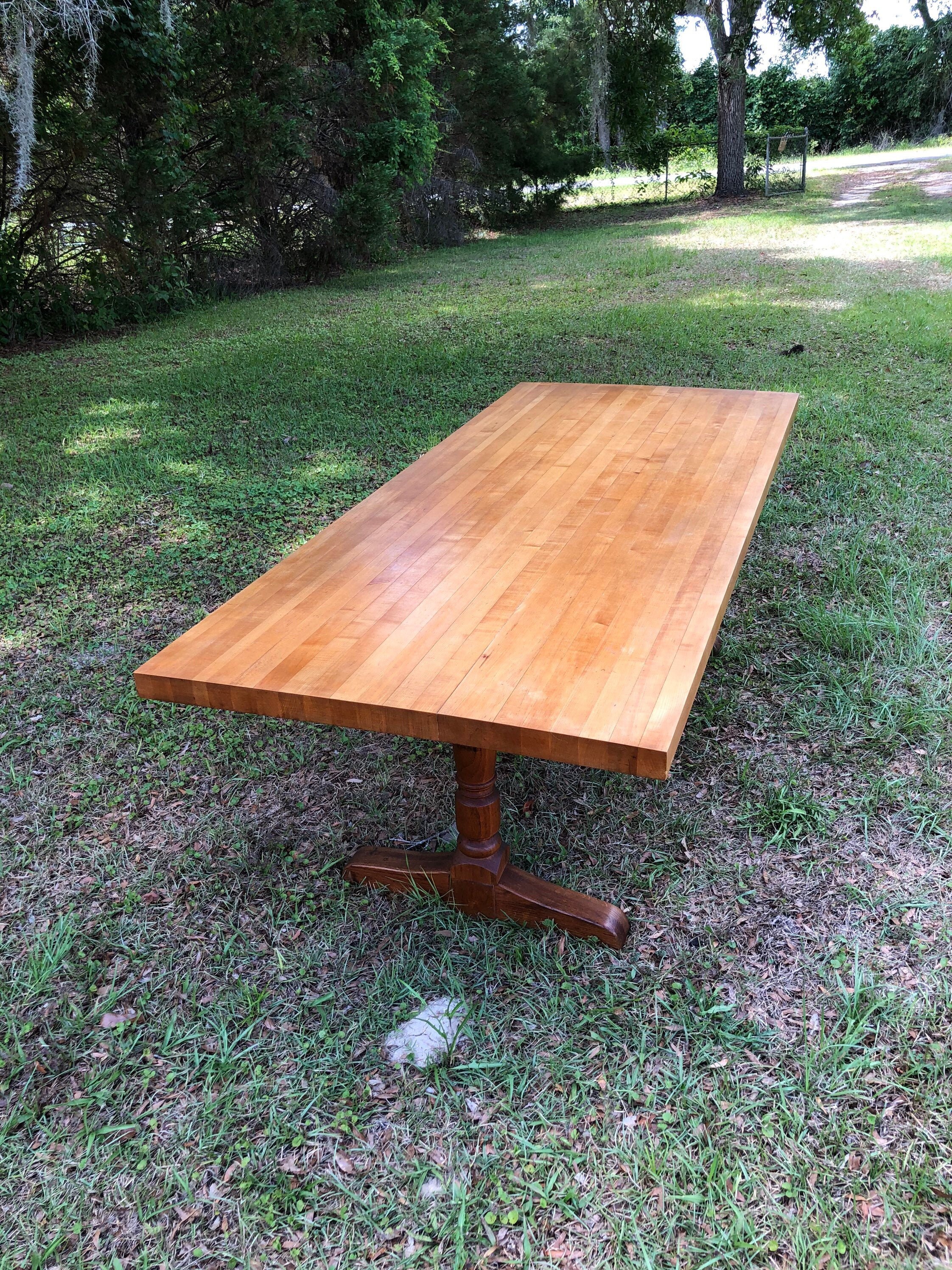 Butcher block sale trestle table