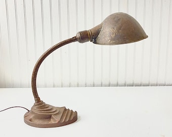 Vintage desk lamp, Eagle Lamp, antique lamp, industrial, iron lamp, vintage light, metal light, Art Deco lamp