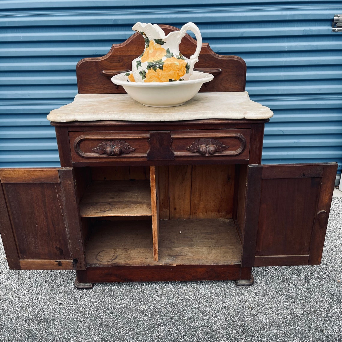 ANTIQUE Dry Sink Victorian furniture marble top vanity wash Etsy