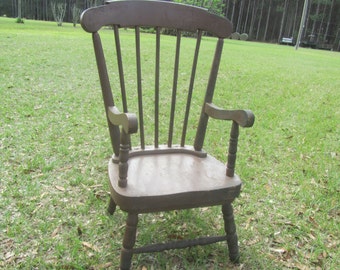 Vintage Chair, Wood chair, Furniture, Antique Wood Chair, Childs Chair, Rustic Chair, Brown chair,