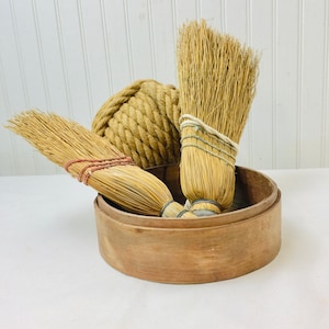Antique broom, hearth broom, Vintage Straw Broom, Farmhouse Decor,  brush, European broom,collectible, antique whisk broom,Rustic Decor