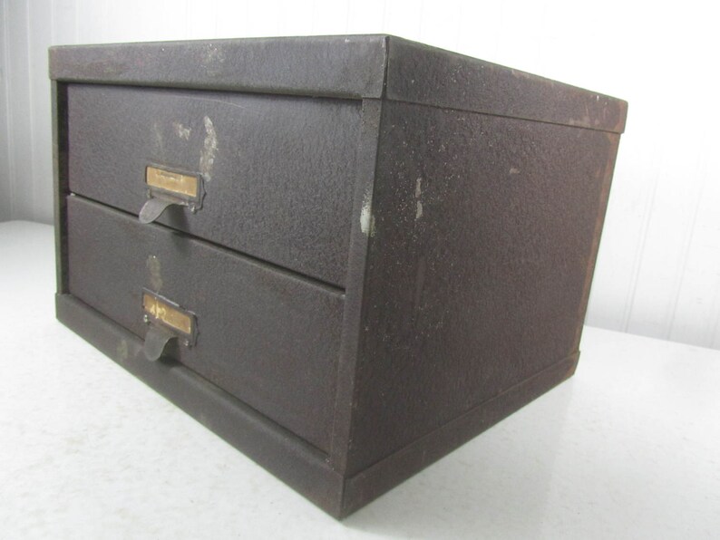 Vintage metal drawer tool box metal drawer box two drawer Etsy