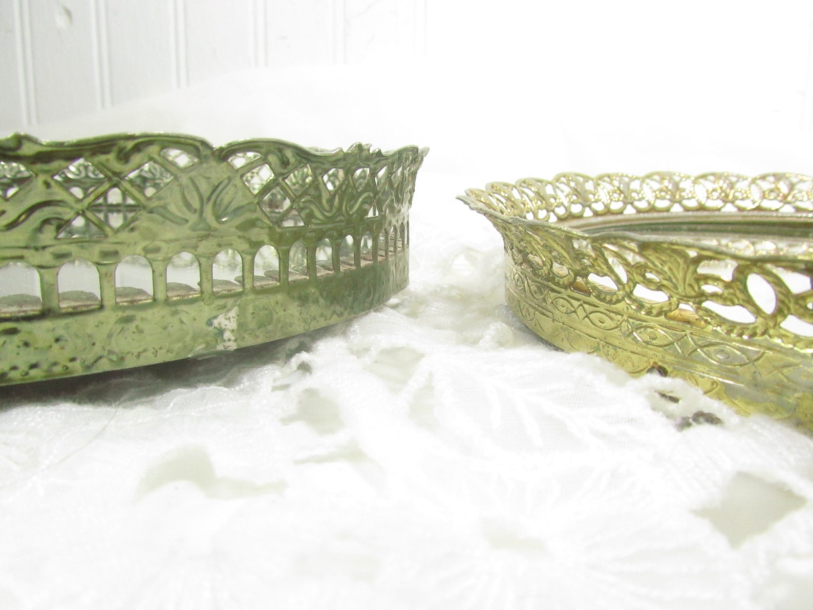 VINTAGE MIRROR TRAY Vanity Tray Gold Mirror Hollywood Etsy