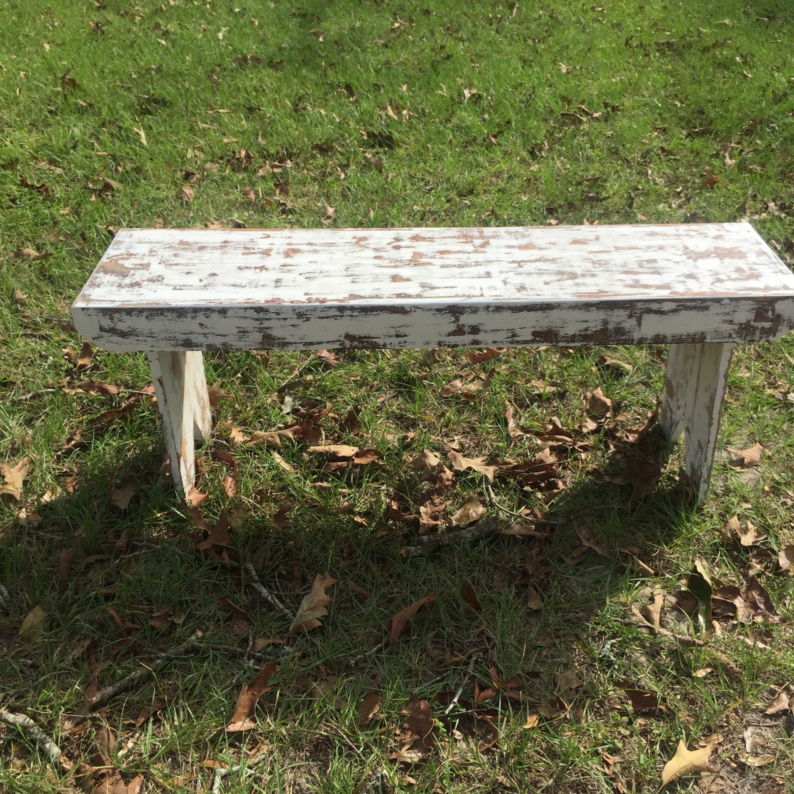 Rustic Bench solid wood bench white bench distressed bench | Etsy