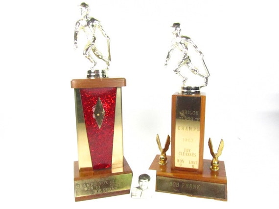【1968 USA vintage】BASEBALL TROPHY トロフィー Vintage Trophy, Baseball Trophy, 1960s, Mid Century, Wood