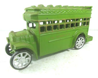 Cast Iron Bus, Die Cast Toy, Toy Bus, Double Decker Bus, Lake George New York