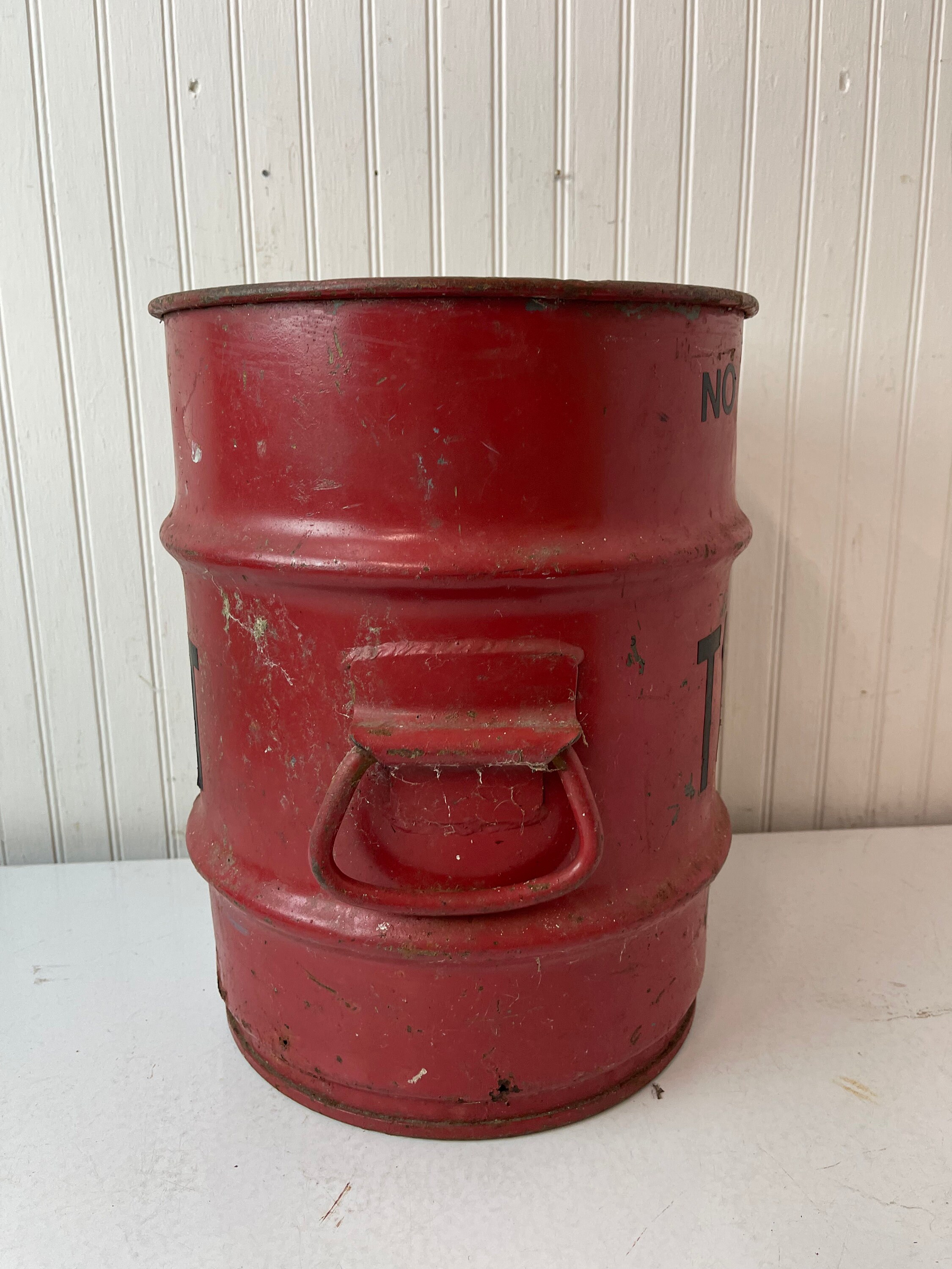 Farmhouse Metal Bucket, Antique Ash Bucket, TNT Metal Bucket, Fire ...
