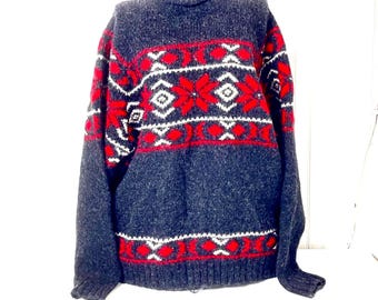 vintage sweater, Britches, Shetland wool sweater, gray sweater, icelandic sweater, knitted sweater, gift vintage fashion, unisex clothing,
