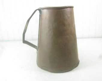 ANTIQUE COPPER MUG, antique tankard, Copper jug, Copper, French country jug, farmhouse decor,