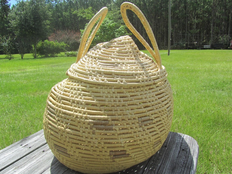 Large Basket Wicker Basket Round Basket Large Basket With Etsy