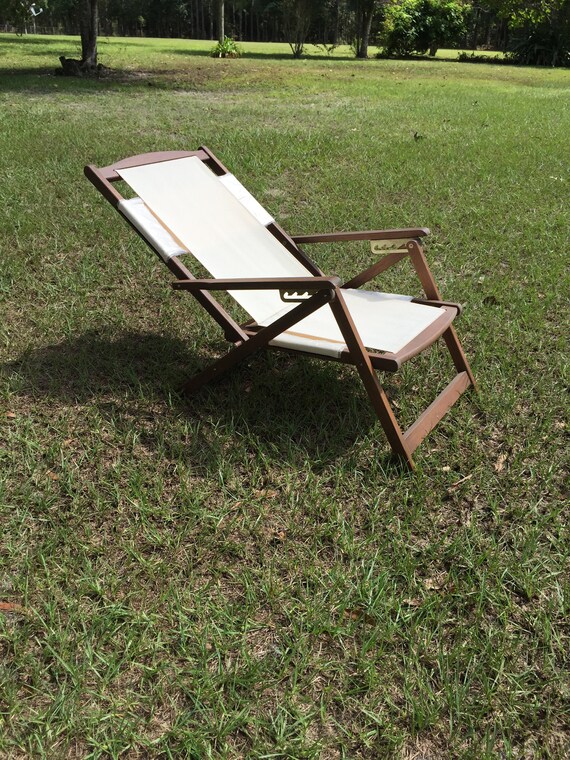 Teak Folding Chair Deck Chair Patio Furniture Vintage Deck Etsy