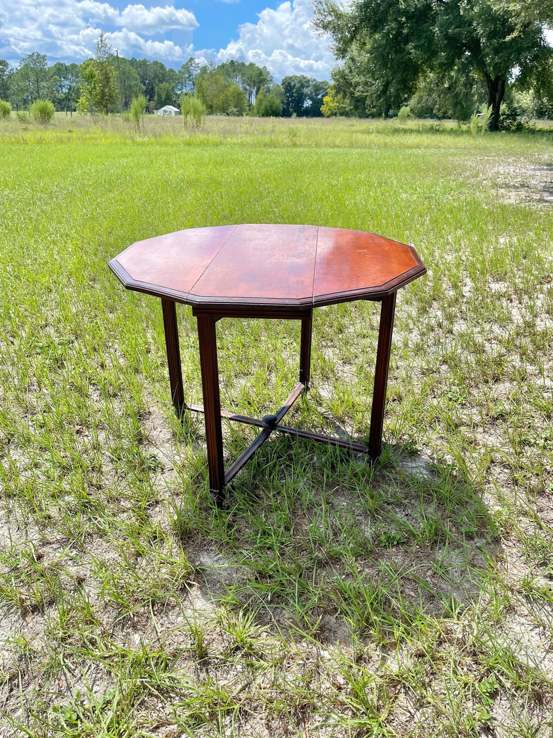Antique Drop Leaf Table, Wood Furniture, Gate Leg Table, Dining Table