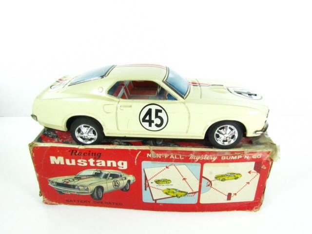 Toy Mustang Car, Mach 1, Tin Car, Made in Japan, Collectible