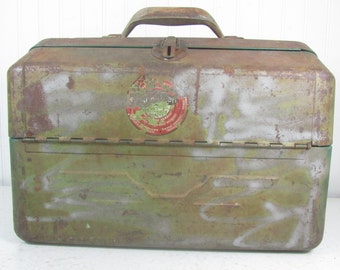 Old Pal Tackle Box Vintage Green Fishing Box 