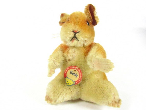 Vintage Steiff Hamster, Vintage Stuffed Hamster, Toy, Animal 