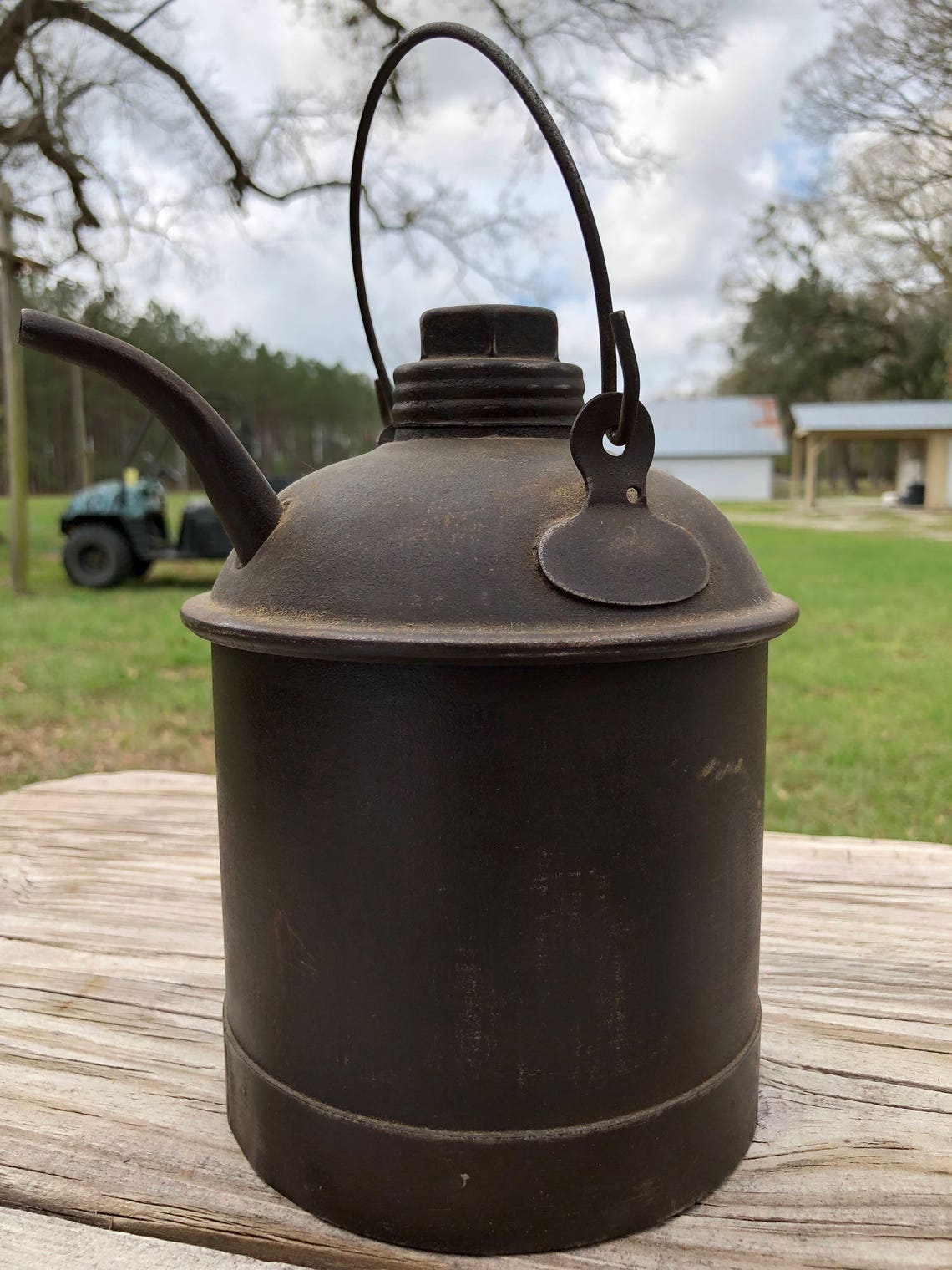 Antique oil can railroad oil can metal container farmhouse Etsy