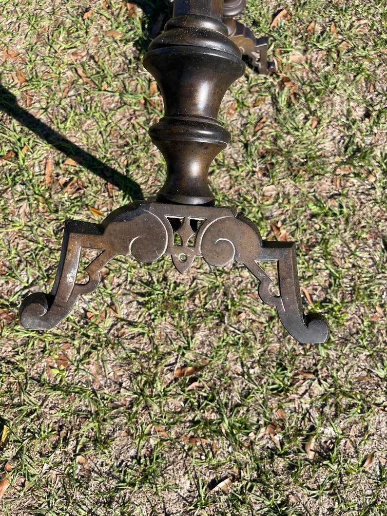 Brass Andirons Fireplace Tools Log Holder Rusty Metal Etsy