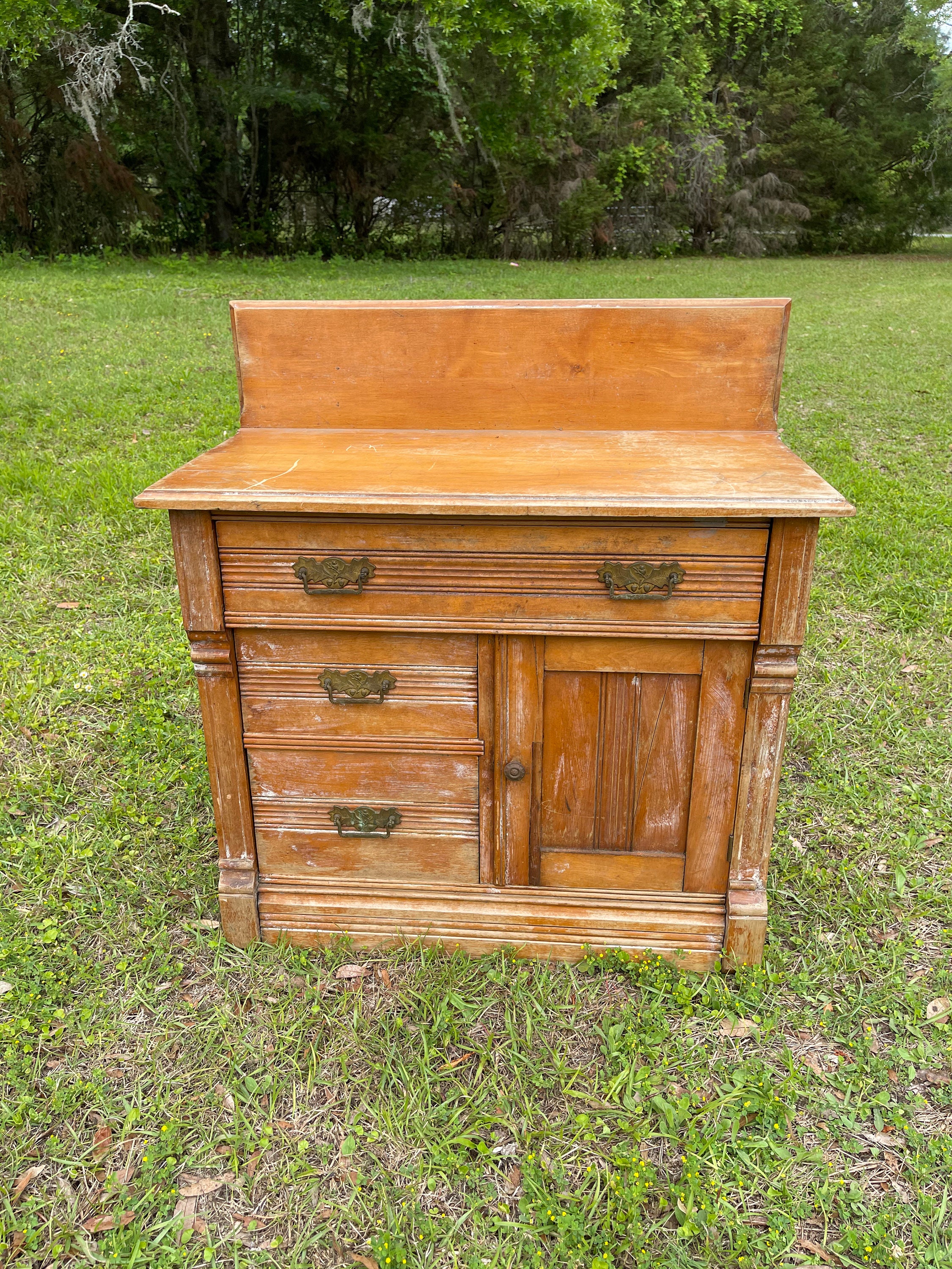 Antique Dry Sink Kitchen Cupboard Wood Cabinet Kitchen Cabinet