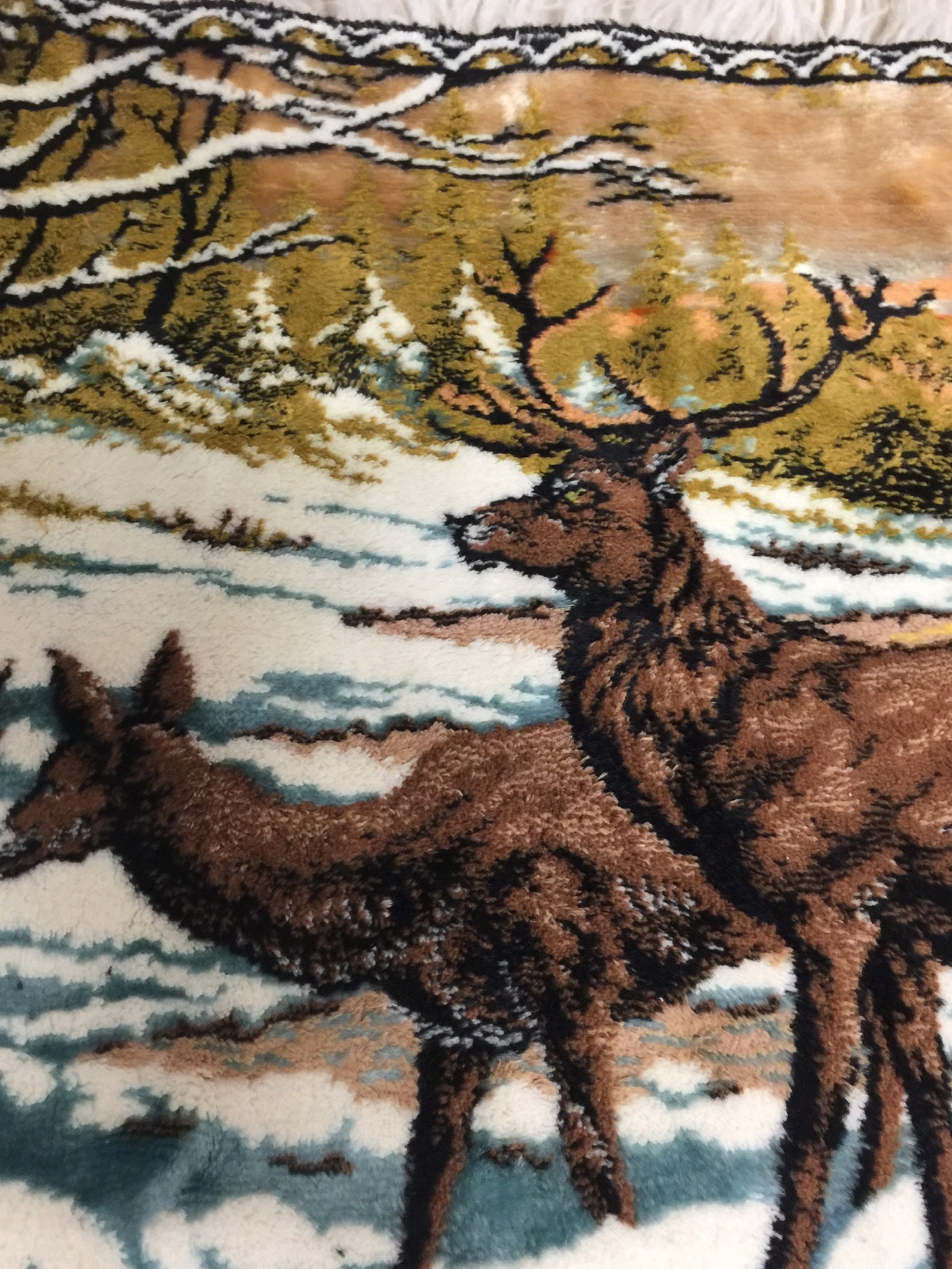 Tapestry Wall Hanging Deer Tapestry Elk Hunting Scene Etsy