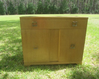 Craddock Mid Century Console Cabinet, Danish modern chest, mid century modern, Wood Cabinet, Blonde Wood, Craddock Dependable Furniture