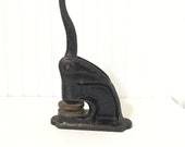 VINTAGE OFFICE SEAL, Industrial decor, office decor, Cast Iron Seal, Black Metal, antique stamp, vintage decor, photo prop, desk top seal,