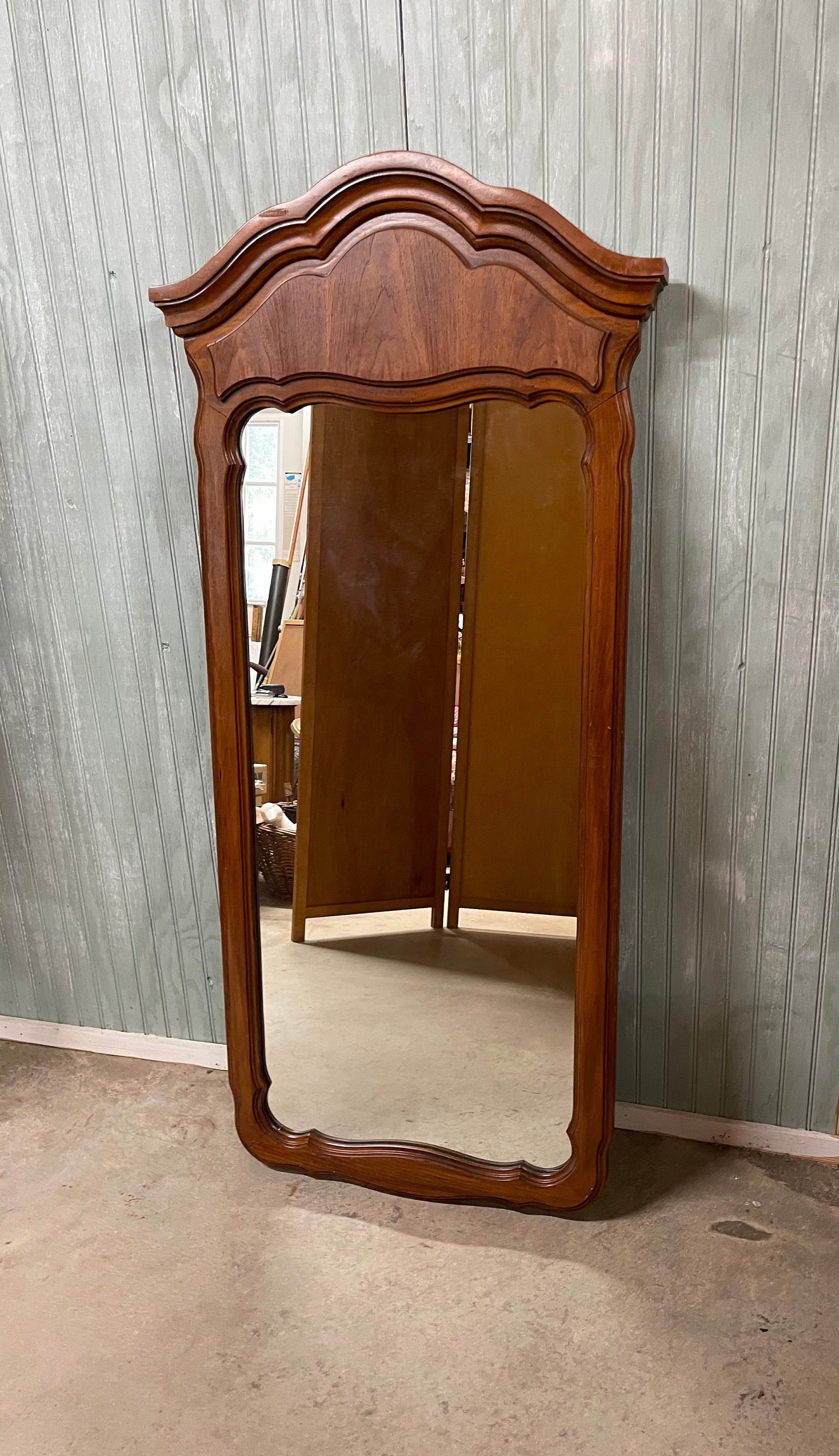 Vintage Mirror Thomasville Mirror Wood Mirror Brown Mirror