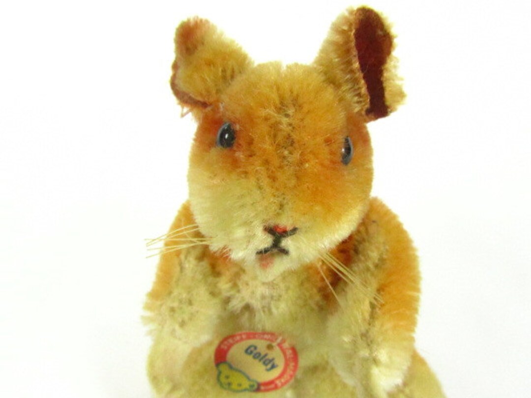 シュタイフ　ヴィンテージ　ゴールデンハムスター　Goldy Hamsterタグ付 Vintage Steiff Hamster, Vintage Stuffed Hamster, Toy, Animal