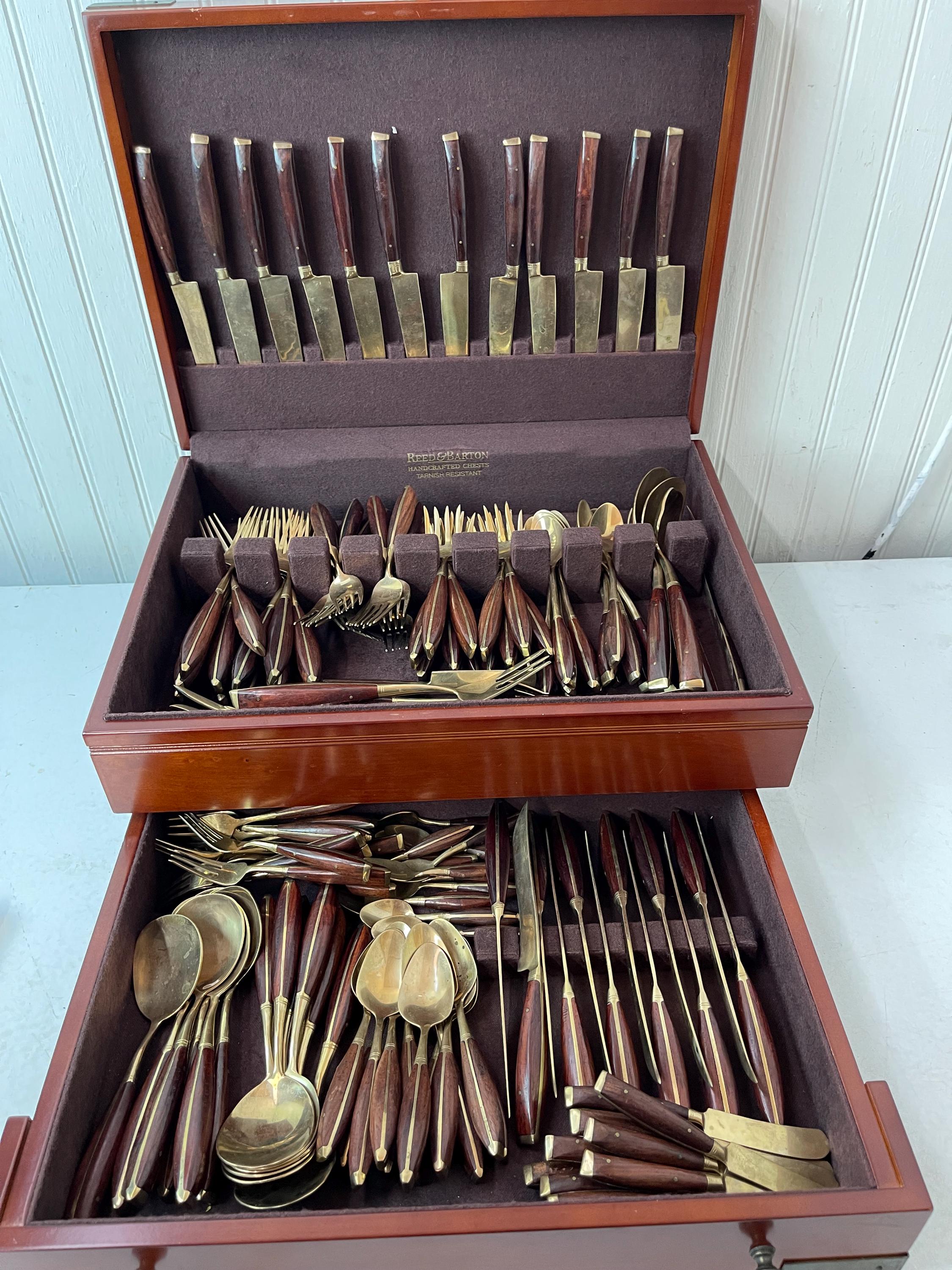 Brass Cutlery, Siam, Thailand, Silverware, Serving for 12