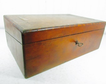 Antique lap desk, primitive desk, writing desk, ink well, writing box, laptop desk, storage box, wood desk, vintage desk