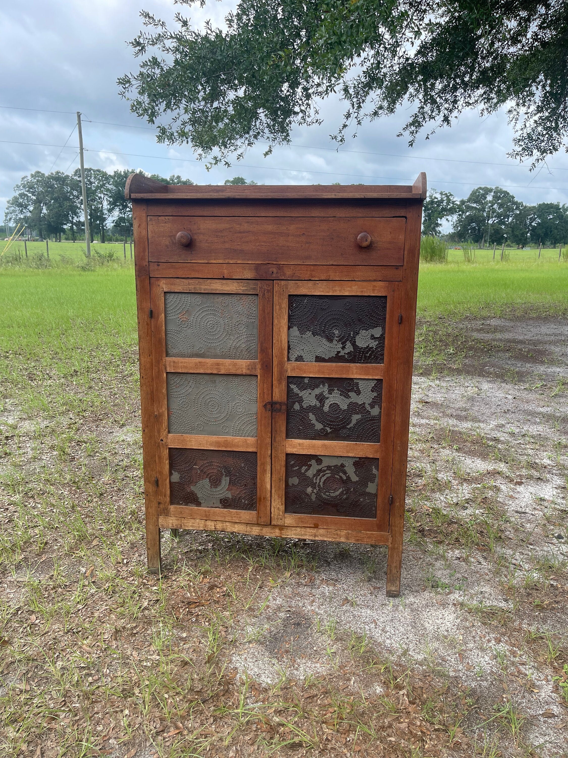 Vintage Pie Safe, Kitchen Cabinet, Pantry, China Hutch, Antique Wood ...