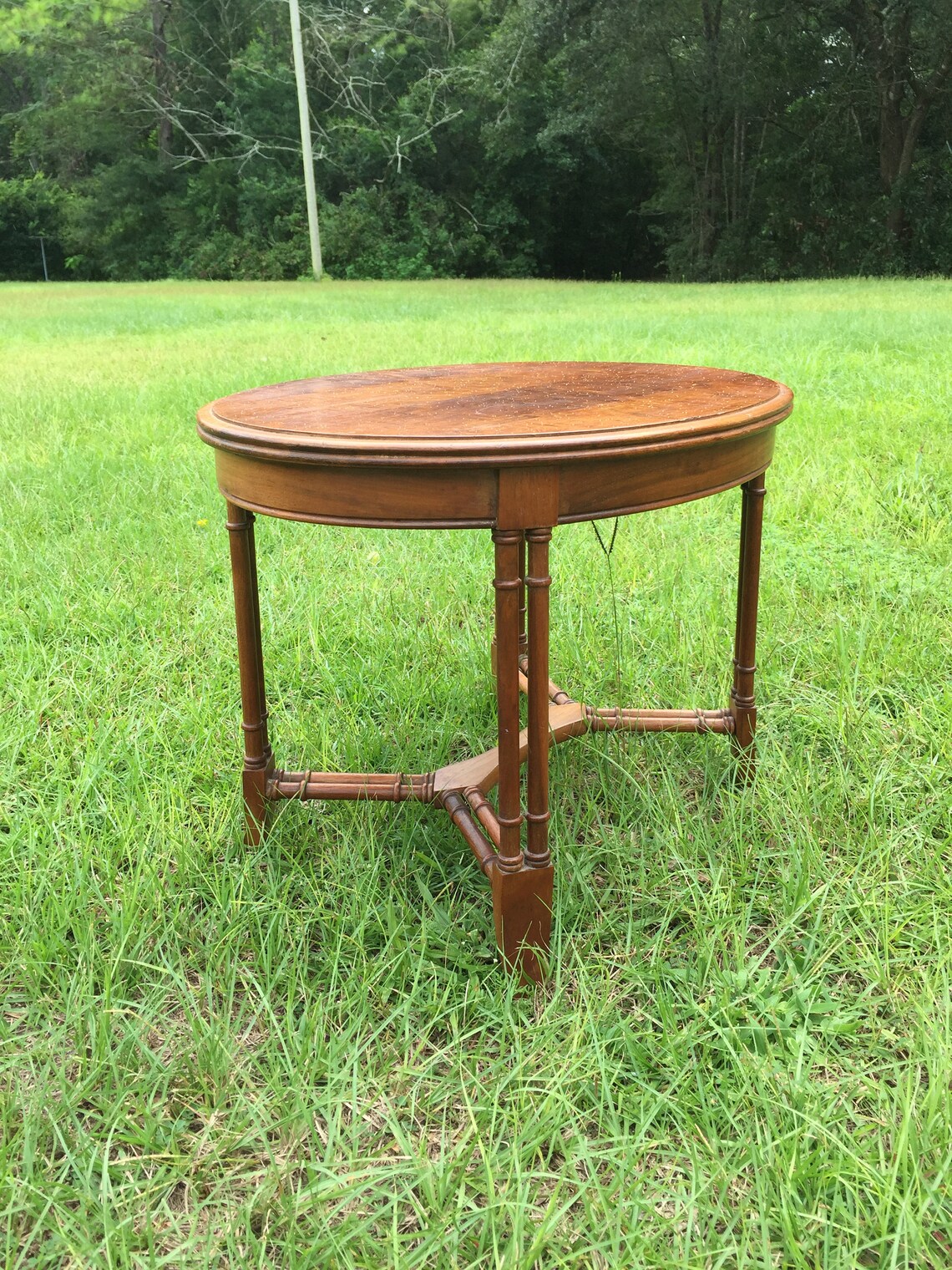 Vintage Side Table Wood Table End Table bamboo wood Table Etsy
