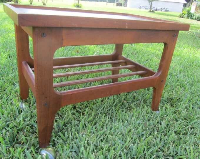 Vintage Rolling TV Cart Rolling Table Teak Side Table Etsy