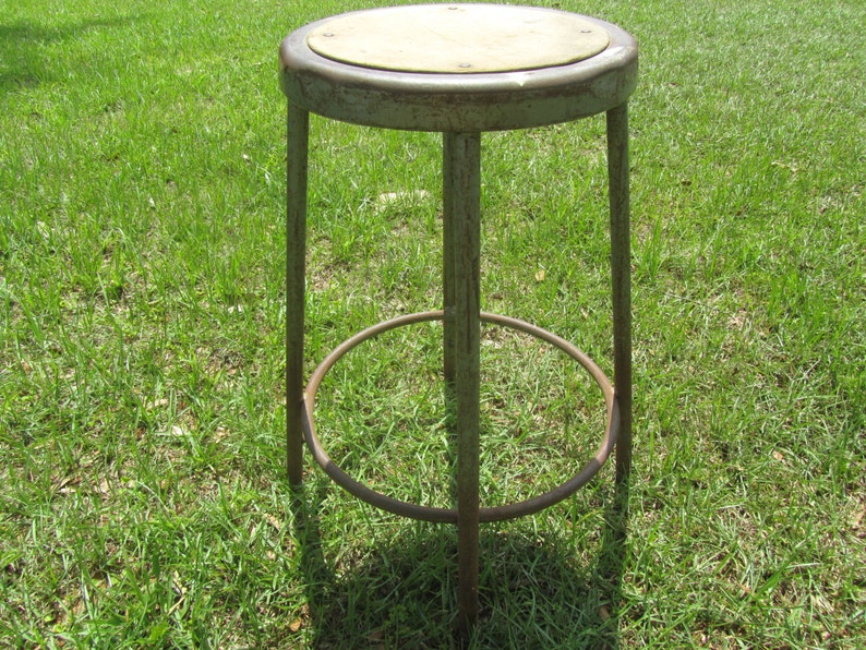 Vintage Metal Stool Kitchen Stool Photo Prop Rusty Metal Etsy
