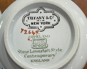 Tiffany and Co. Spode Teacup and Saucer Set, Gift, Collectible Tea