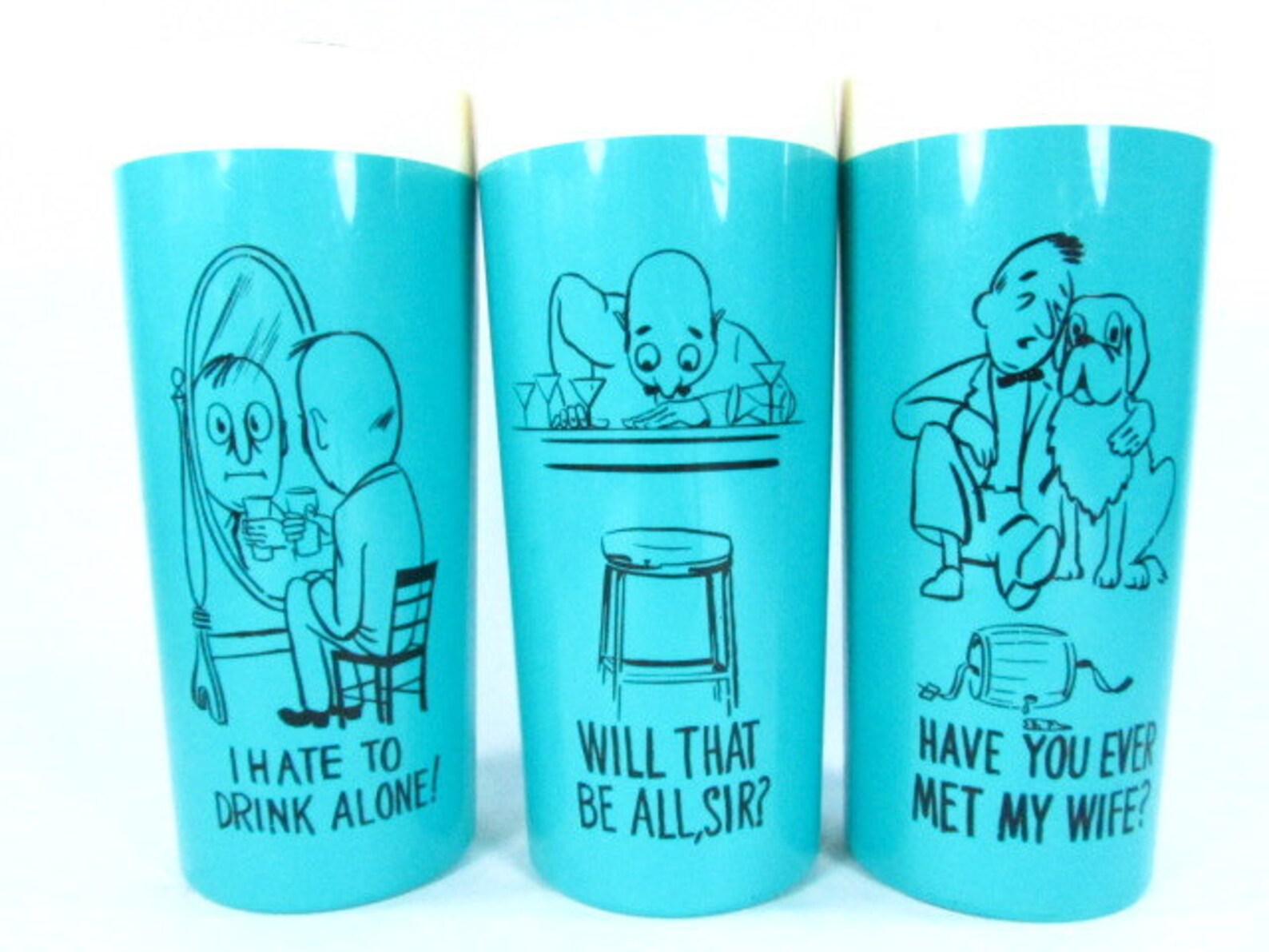 Plastic Bar Cups Fun Plastic Barware Cups Cartoon Barware Etsy